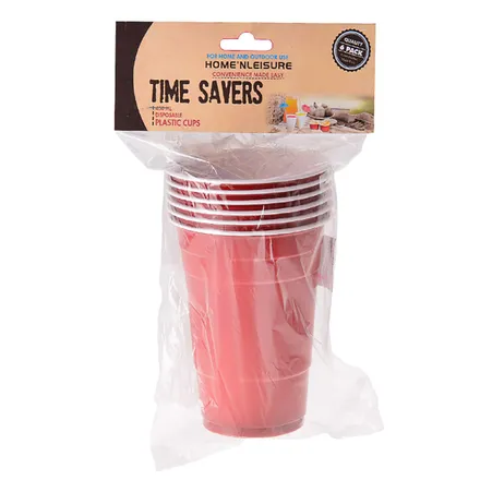 Plastic Picnic Cups, 450ml, 6-Piece