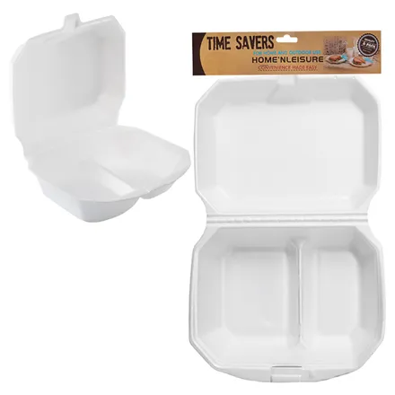 Styrofoam 2 Division Containers, 6-Piece