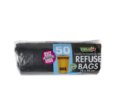 Refuse Bags Black, 75 X 95cm, 50-Piece