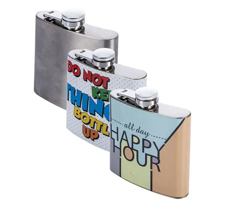 Hip Flask, 175ml Assorted Designs