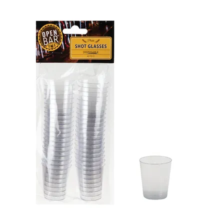 Disposable Plastic Shot Glasses 40-Piece