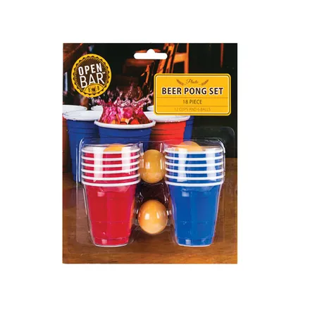 Mini Beer Pong Drinking Game, 18-Piece