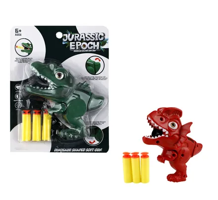 12cm Mini Dinosaur Foam Dart Gun 4-Piece