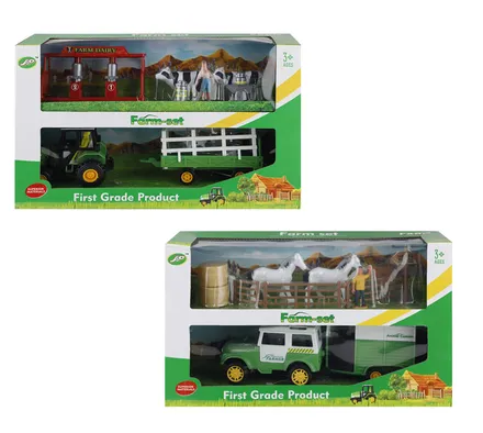 Farm Jeep Tractor Set 34 X 21cm