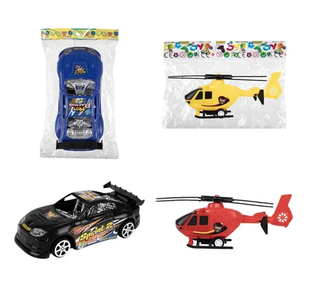 Pull Back Racer/Helicopter, 15cm