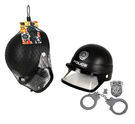 Police Hat, Cuffs, Keys And Badge