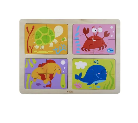 Wooden Tray Puzzle, 4 X 4-Piece