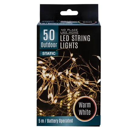 50 Bulb Outdoor Light Warm White, 5m