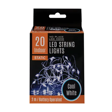 20 Bulb String Light Cool White, 2m