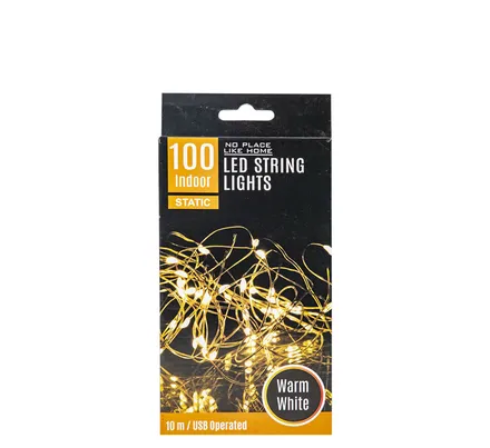 100 Bulb String Light Usb Warm White