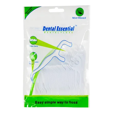 Dental Floss Picks, Waxed, 50-Piece