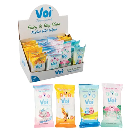 Voi Hand Sanitising Wipes, 15-Piece