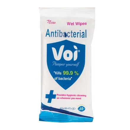 Voi Hand Sanitising Wipes, 15-Piece