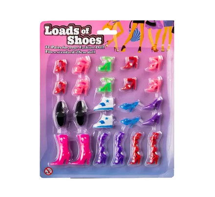 Fashion Doll Shoes, 12-Pack