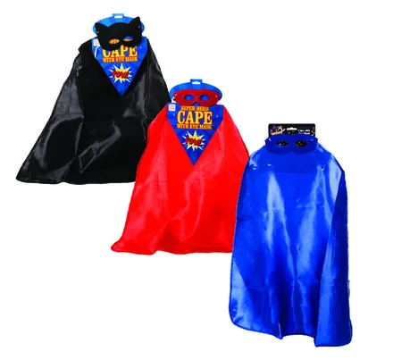 Childs Hero Cape & Eye Mask, 2-Piece