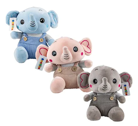 Stuffed Elephant With Suspenders, 37cm