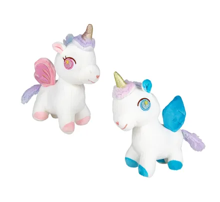 Stuffed Unicorn With Rainbow Hair, 23cm