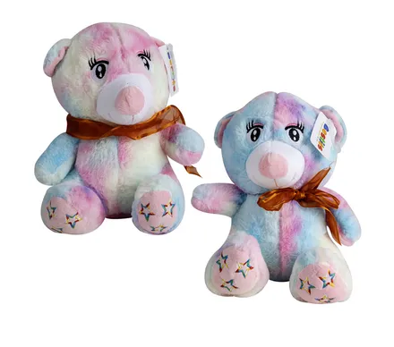 Stuffed Pastel Bear With Animated Eyes