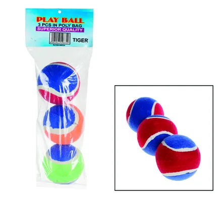 Multi-Coloured Tennis Balls, 3-Pack