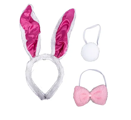 Bunny Ears, Tail & Bowtie Set, 3-Piece