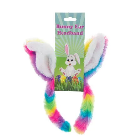 Rainbow Bunny Ear Headband