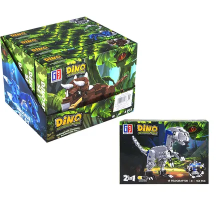 2in1 Dino To Figurine Building Blocks