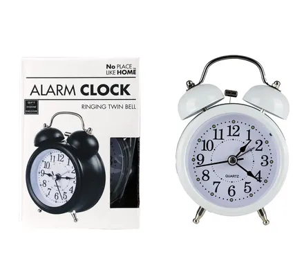 Metal Alarm Clock With Bell, 12cm