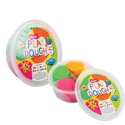 Neon Play Dough, 4 X 60g Tubs