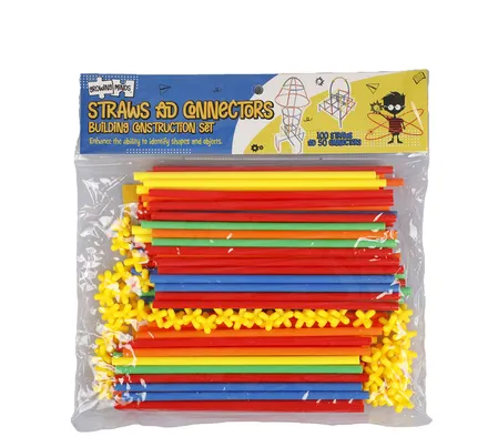 100 Plastic Straws And 50 Connectors