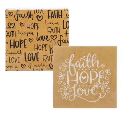 Serviettes 2ply Kraft Faith/Hope/Love