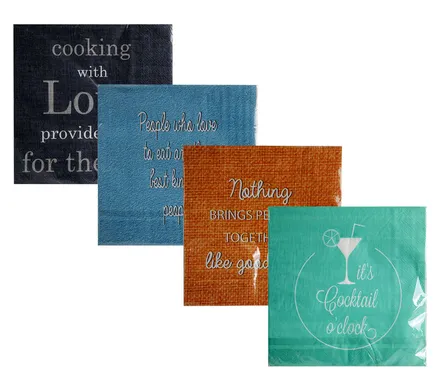 Serviettes 2ply 33cm 20pc Words Wine