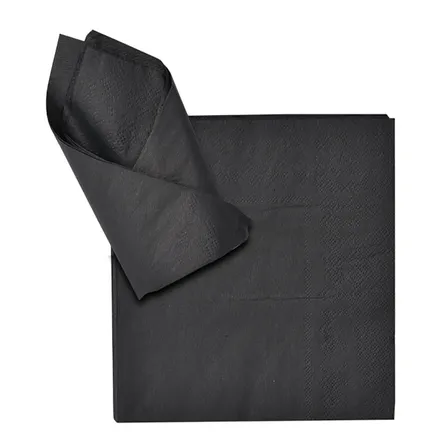 Serviettes 2ply 33cm 20pc Plain Black