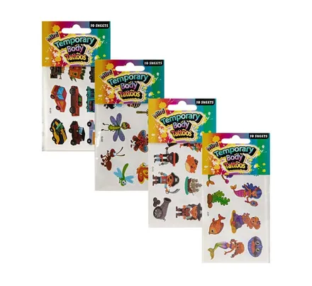 Kids Temporary Tattoos, 10-Sheets