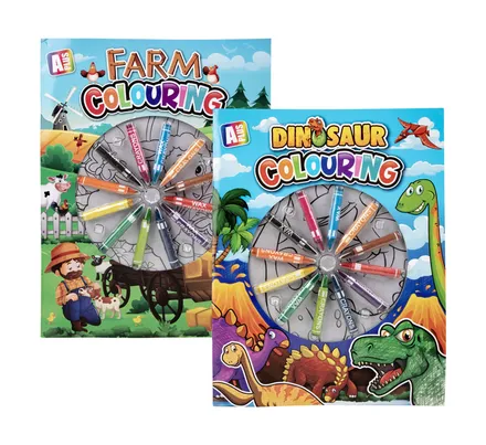 Boy Colouring Book With Wax Crayons