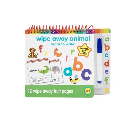 Educational Dry Wipe Animals Book