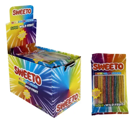 Sweeto Gummy Sour Sticks, 80g