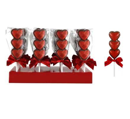 Chocolate Lolly 3 Hearts, 25g