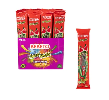 Bebeto Sour Gummy Sticks Watermelon