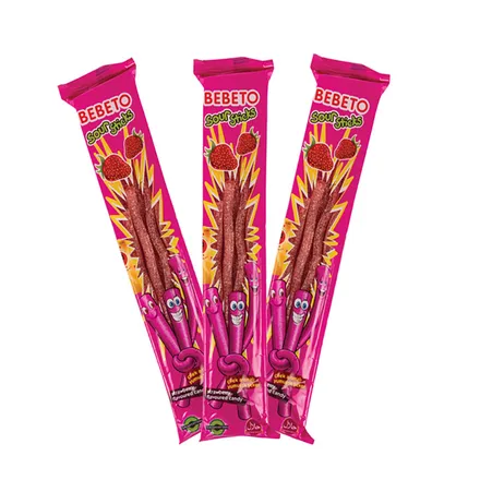 Bebeto Sour Gummy Sticks Strawberry