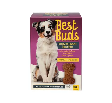 Best Buds Dog Biscuits Smokey Rib 350g